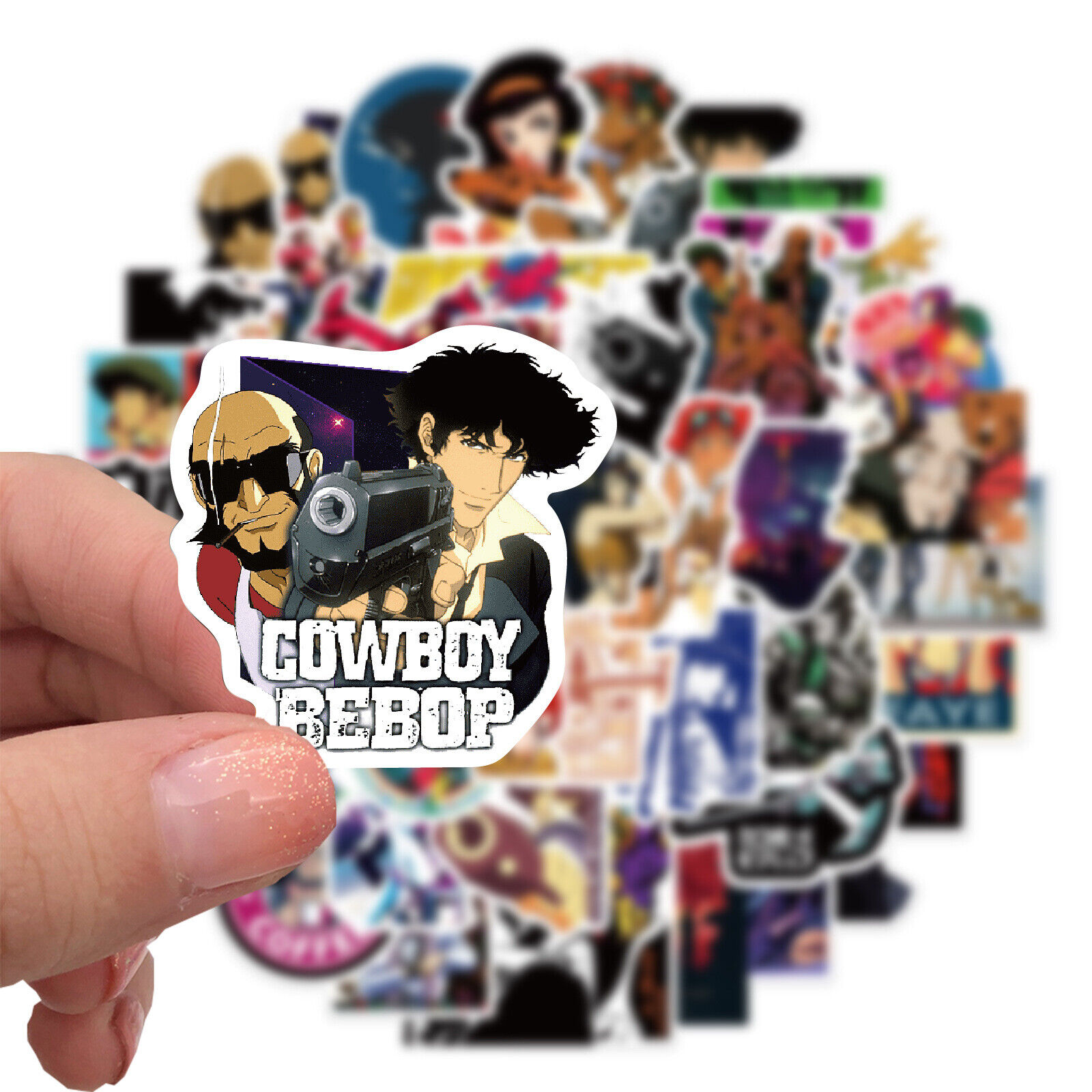 Mix 10 PCs Cowboy Bebop Anime Luggage Laptop Notebook Sticker-No Duplicate