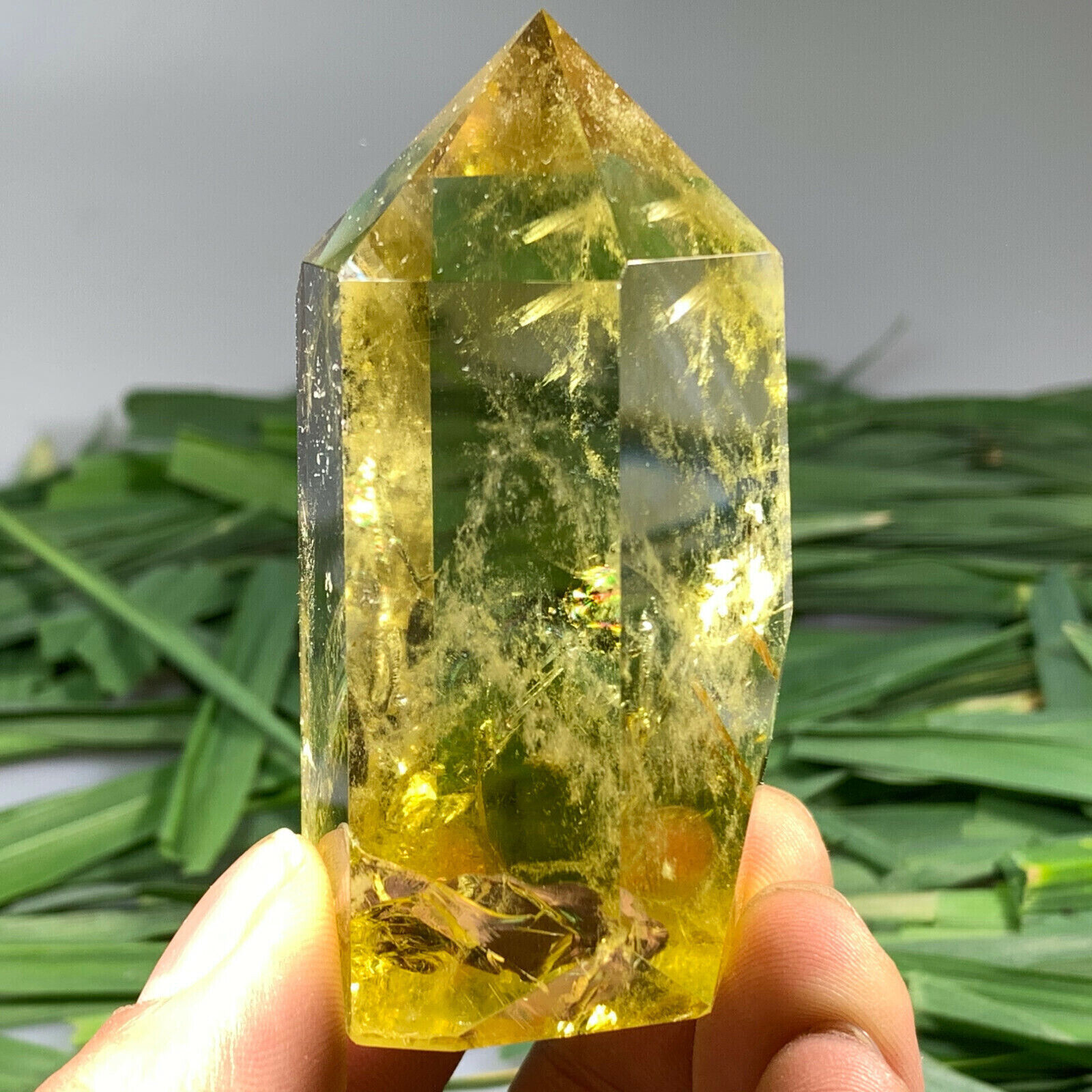 100g+  Natural smokey citrine quartz obelisk crystal wand point healingwholesale