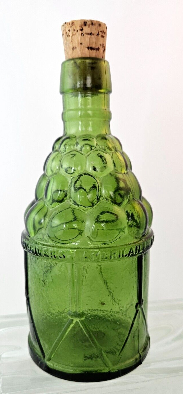Vintage 1930s McGIVERS AMERICAN ARMY BITTERS Bottle Green w/ Cork Window Catcher