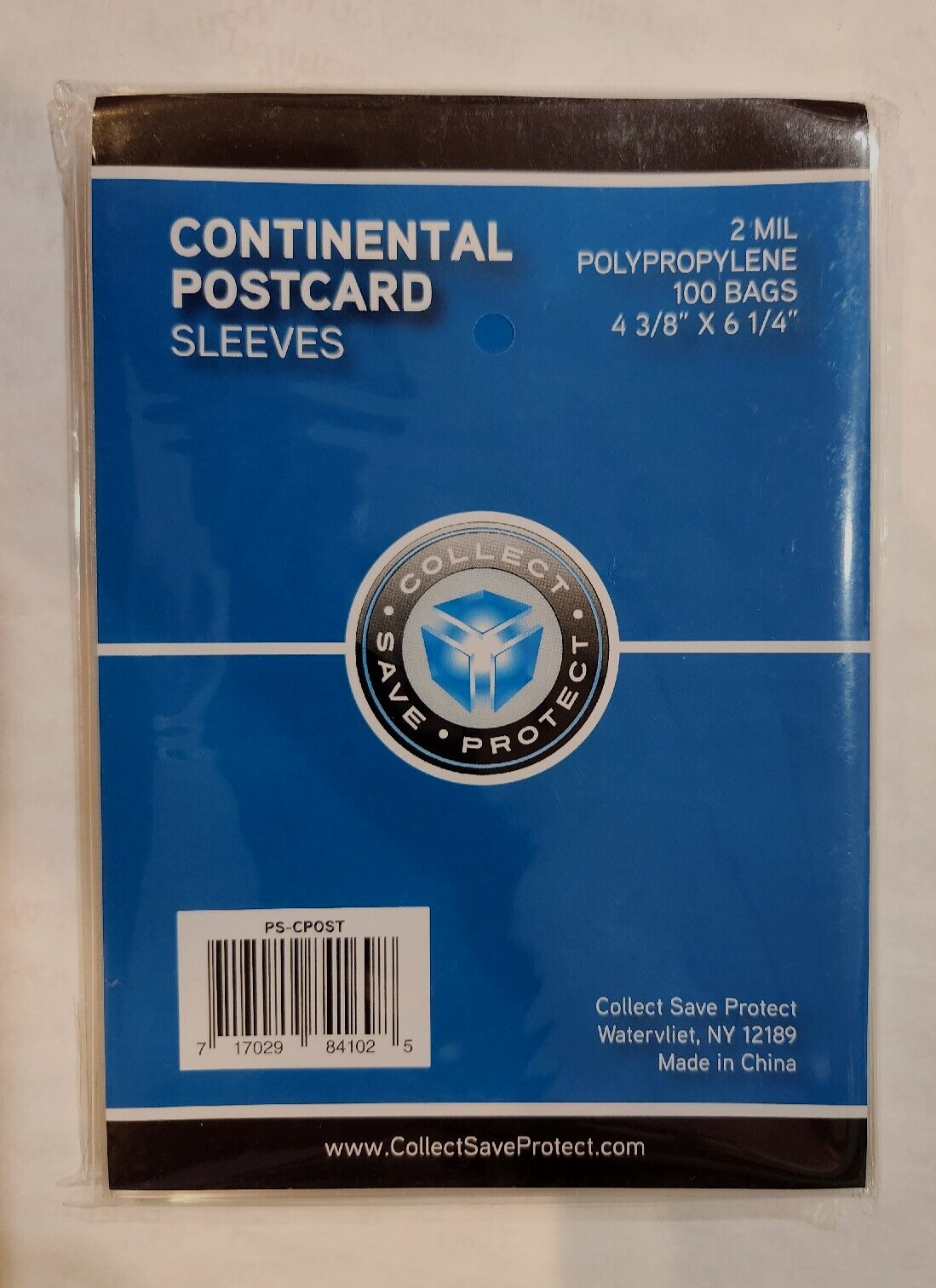 100 CSP Continental Size Postcard Sleeves 4 3/8\