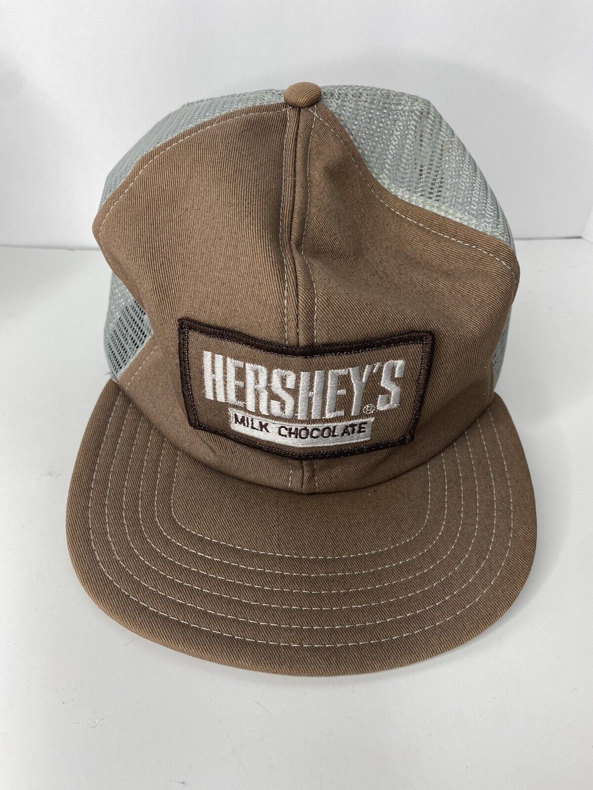 Vintage HERSHEY\'S MILK CHOCOLATE Mesh Snapback Trucker Hat Made in USA