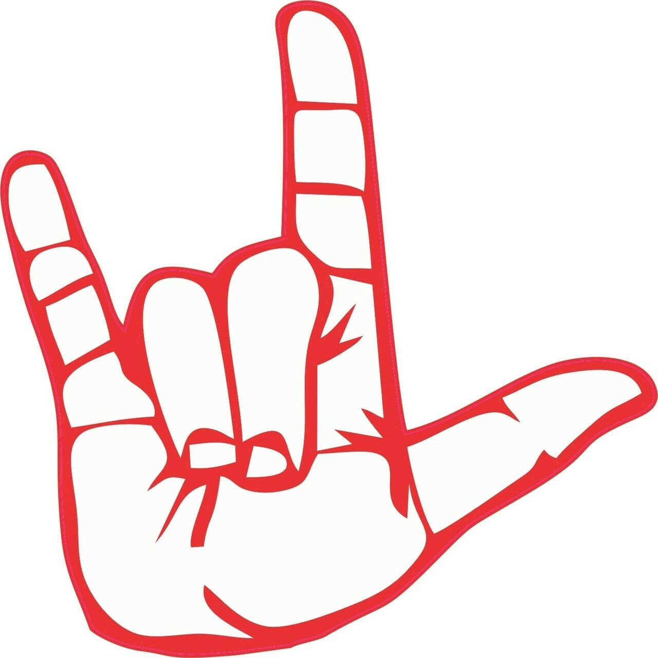 5in x 5in Sign Language ASL I Love You Bumper Sticker Decal Window Stickers D...