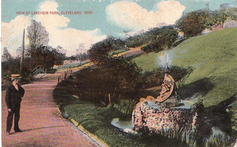Postcard View Lakeview Park Cleveland OH