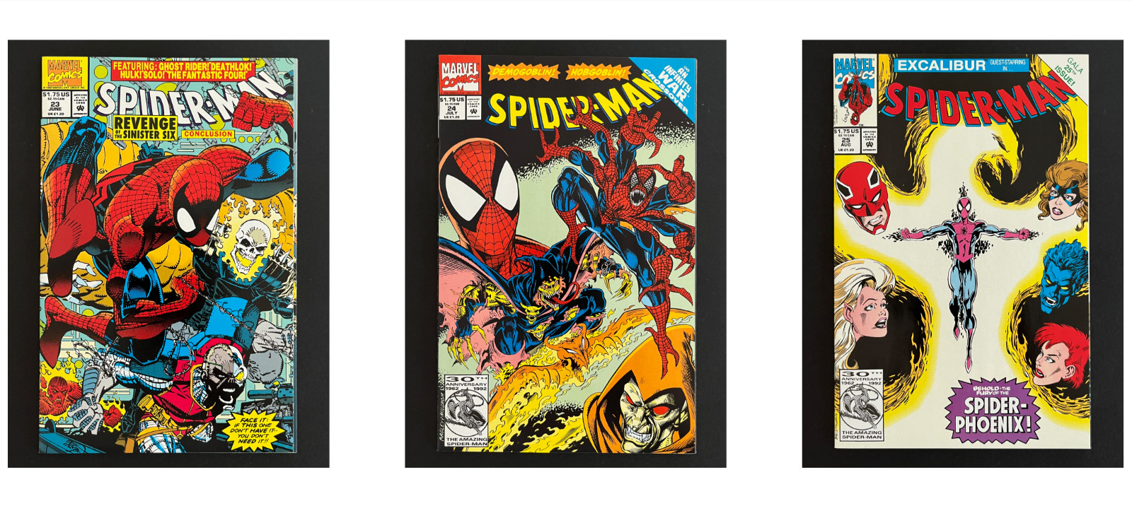 Spider-Man #23, #24, #25 LOT (Marvel Comics, 1992, KEY 1st Doppelganger, VF/NM)