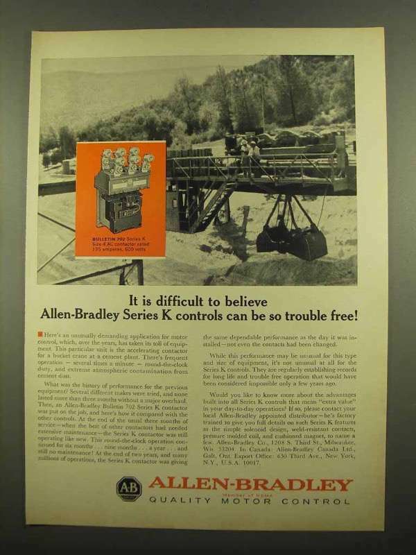 1965 Allen-Bradley Bulletin 702 Series-K Contactor Ad