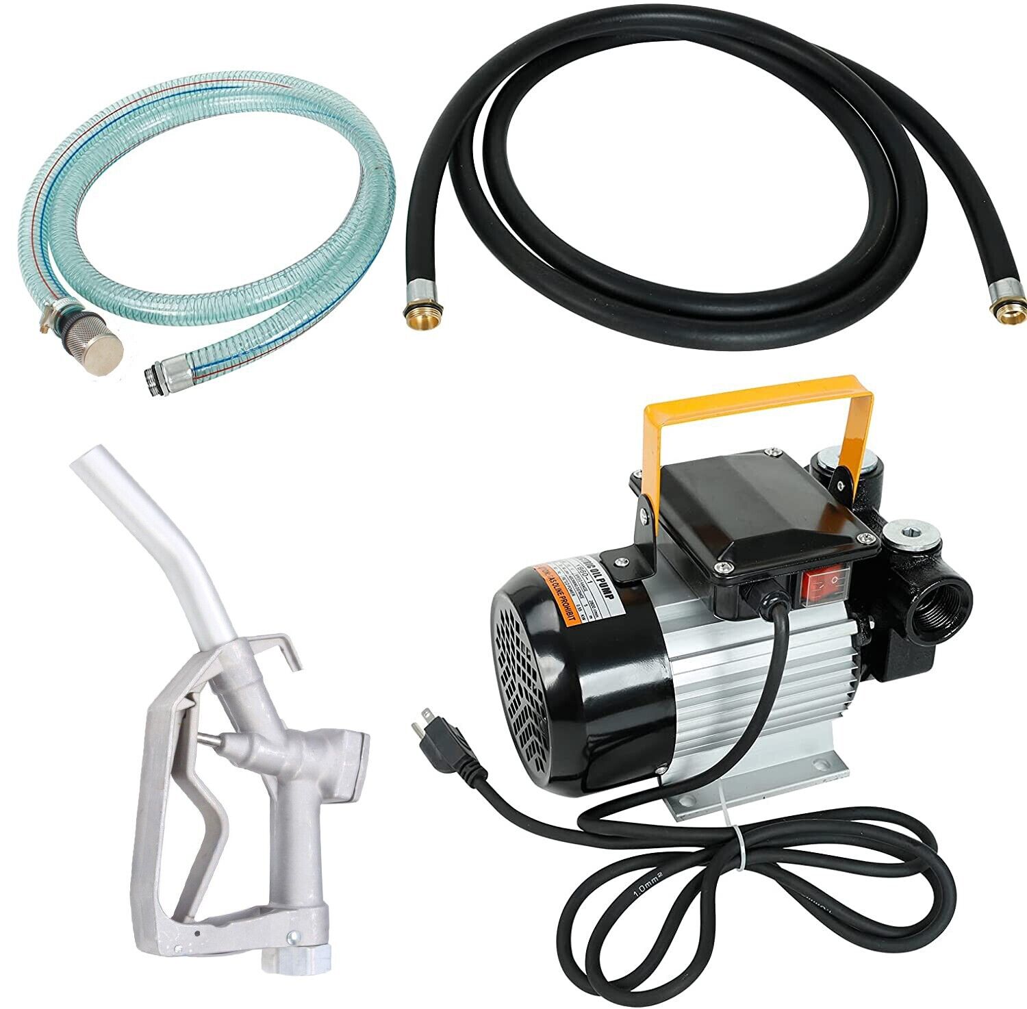 110V AC 16GPM Diesel Oil Fuel Transfer Pump Kit Electric Self-Priming w/ Nozzle