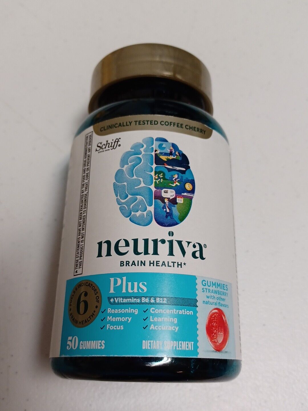Schiff Neuriva Brain Health 6 Plus *50 Gummies* Strawberry Flavored 10/24