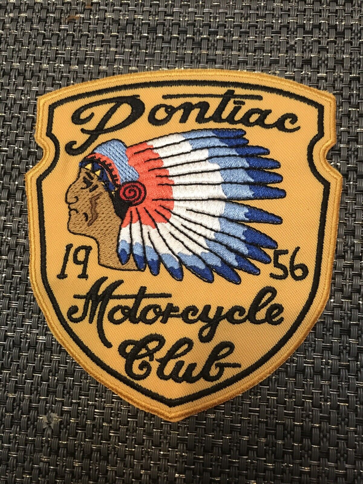 1956 PONTIAC MOTORCYCLE CLUB INDIAN CHIEF HOT ROD BIKER VEST PATCH