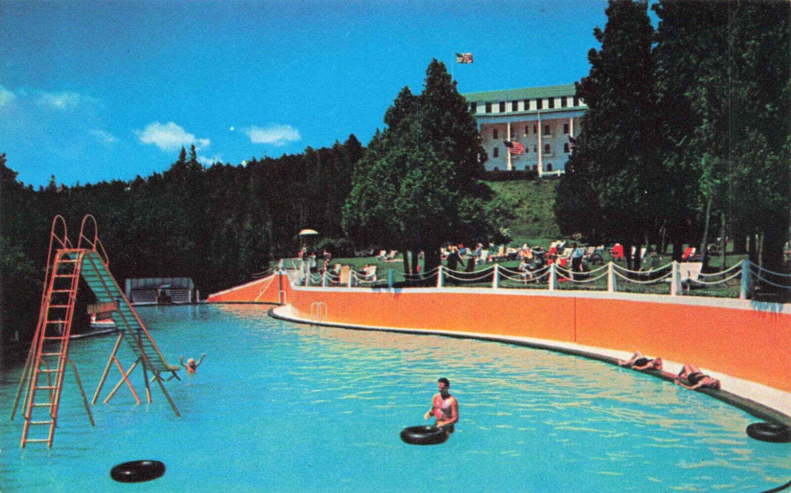 Esther Williams Swimming Pool, Grand Hotel Mackinac Island Michigan Vintage PC