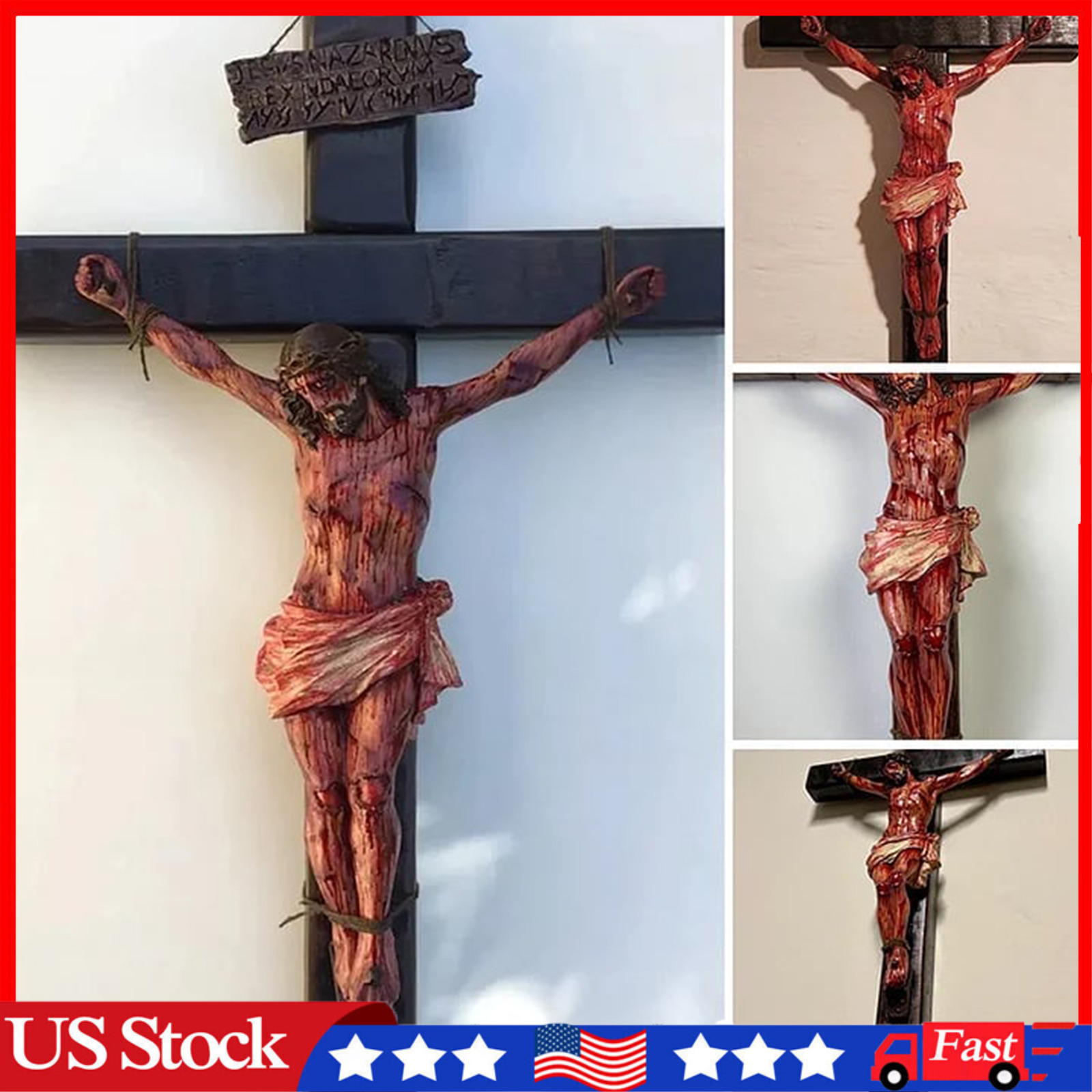Realistic Crucifix Christ Wound For Meditation, Wall Cross, Domestic Altar Arts