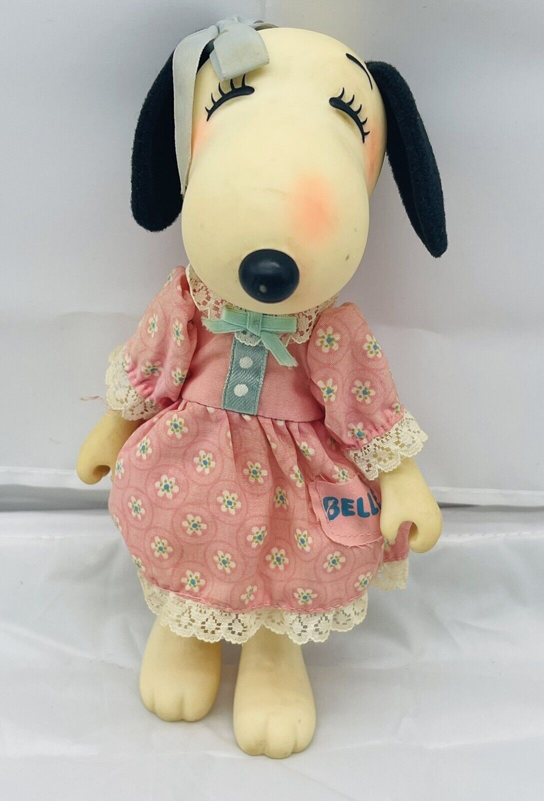 Vintage Peanuts Snoopy BELLE Figure Doll 8”dressed 1966 Knickerbocker Toy