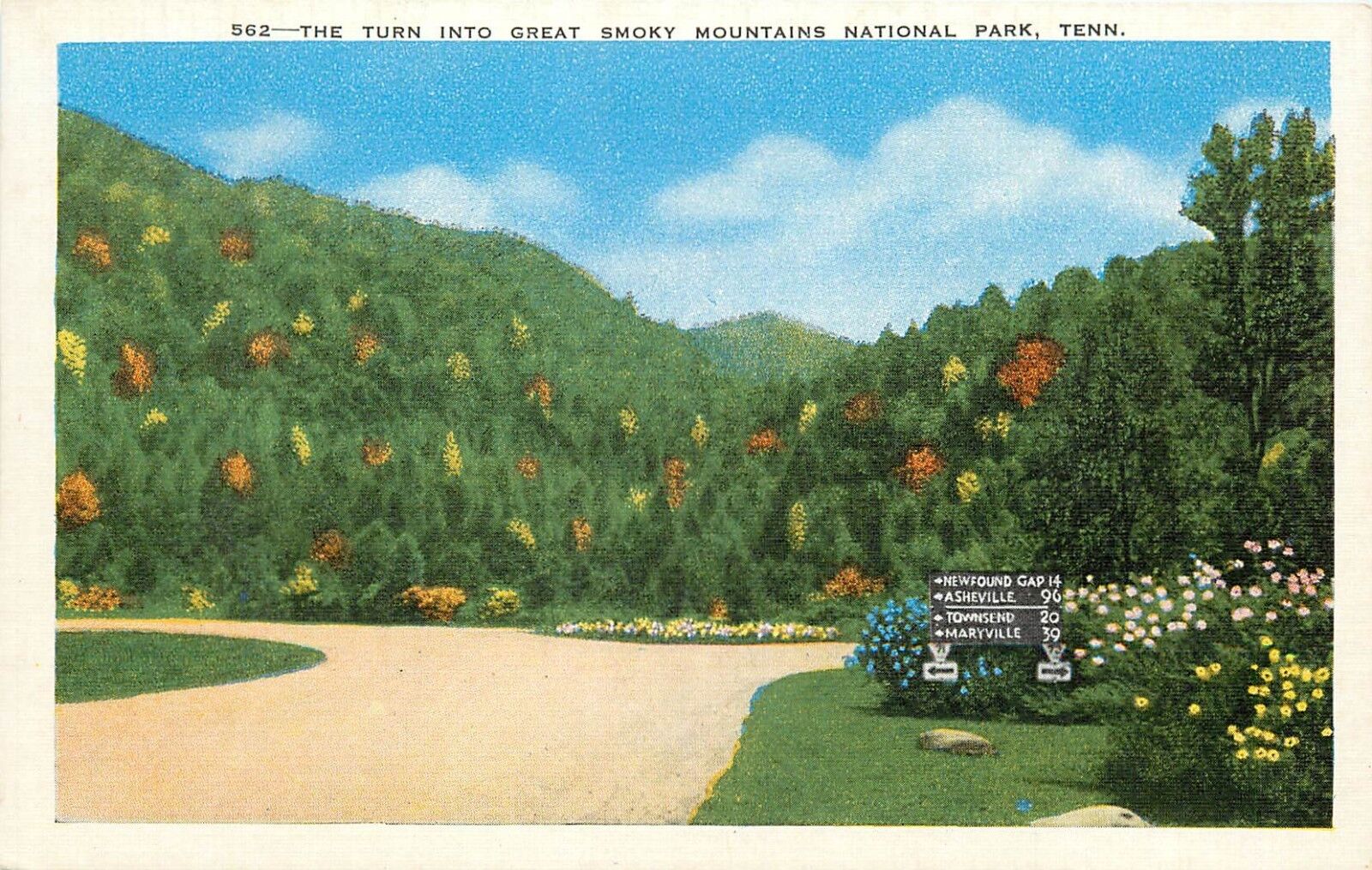 Turn to the Great Smoky Mountains Gatlinburg Tennessee TN Postcard
