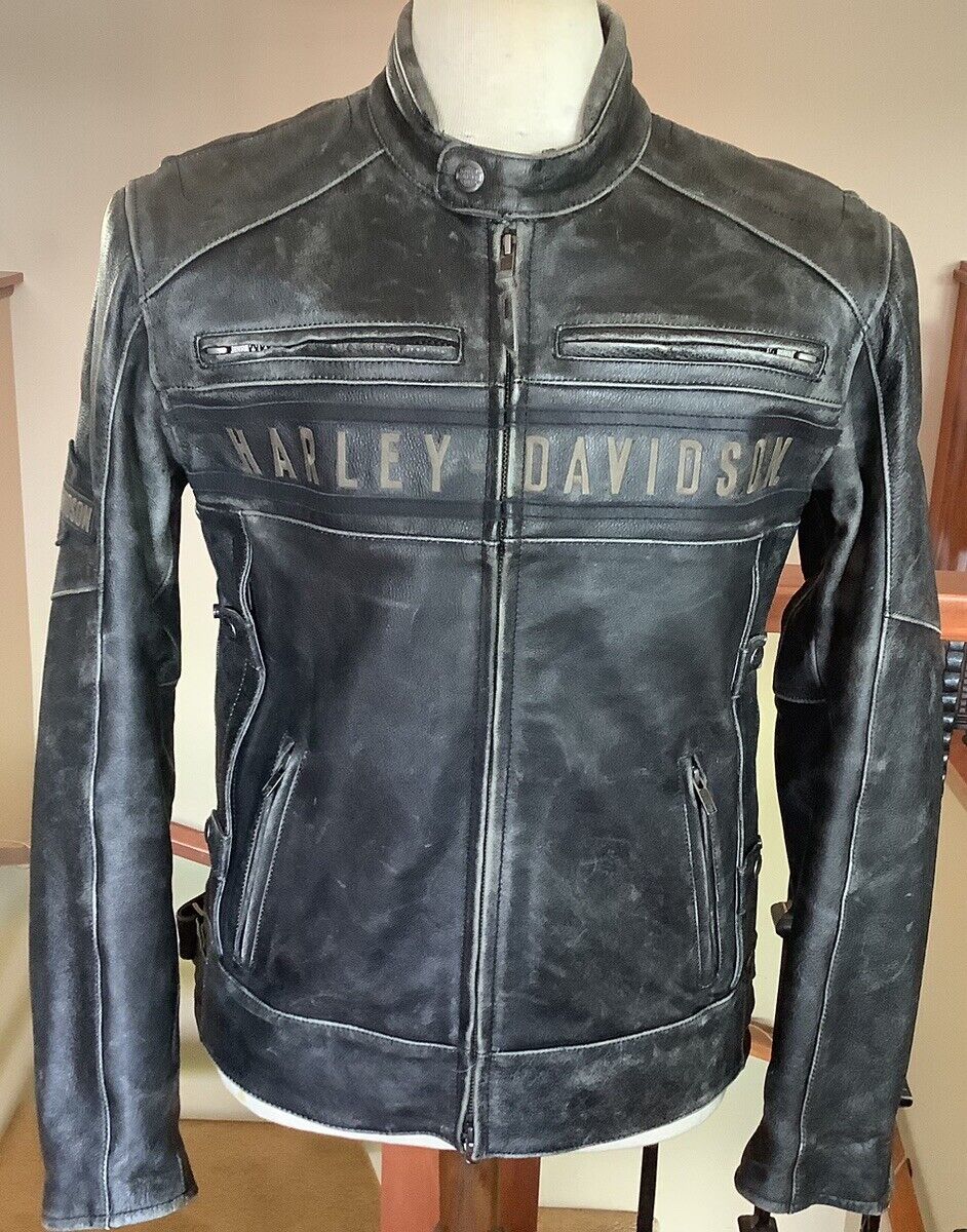 New HARLEY DAVIDSON Men’s Size MEDIUM Vented Leather Riding Jacket