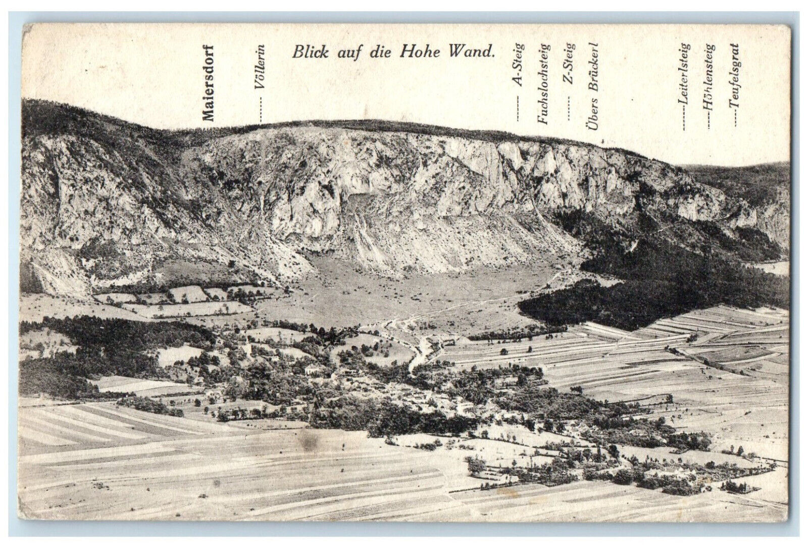 c1910 View Of The High Wall Austria Rocky Hill Posted Antique Postcard
