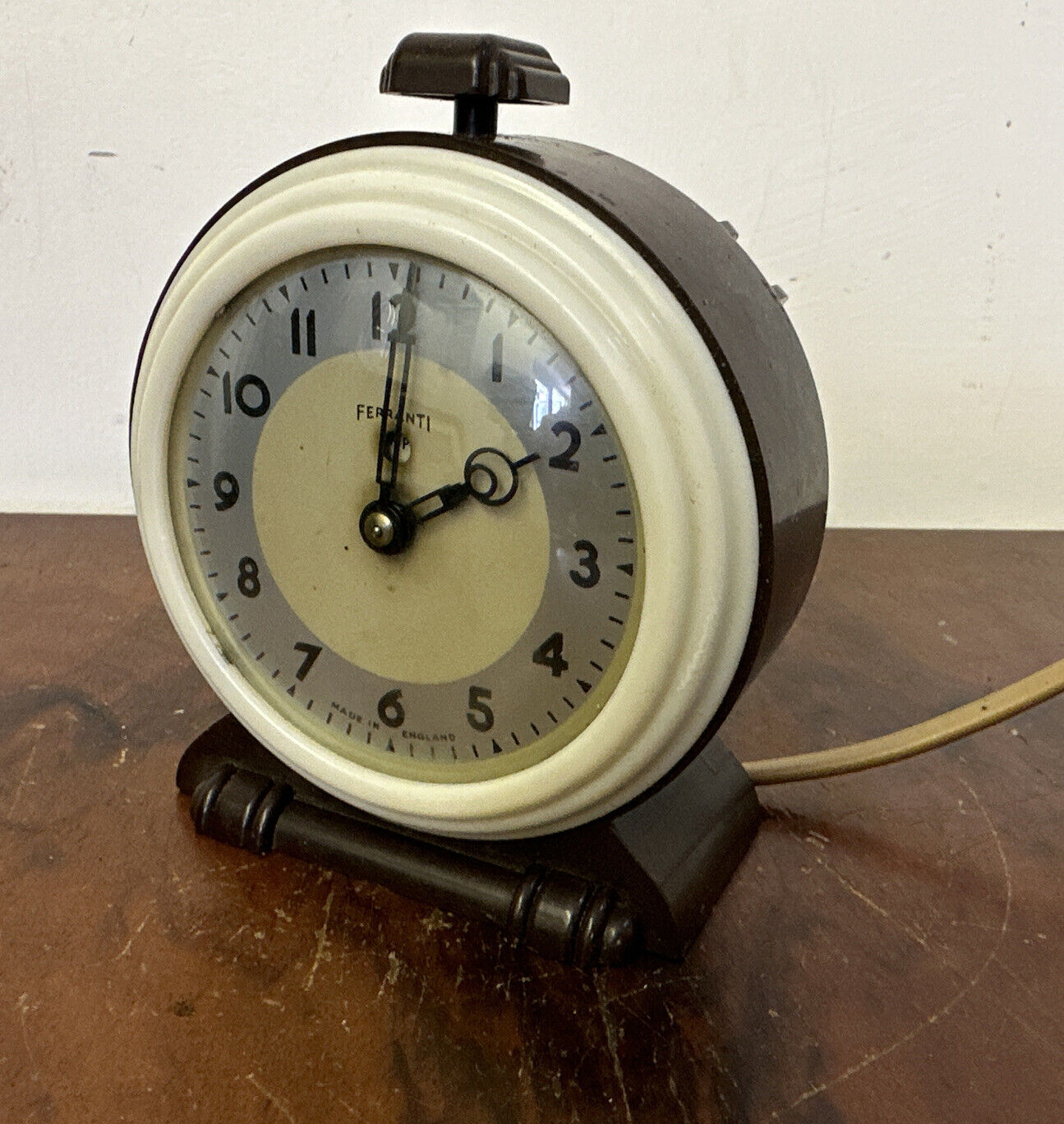 Art Deco Style C 1950’s Bakelite Ferranti Model 947 Electric Alarm Clock