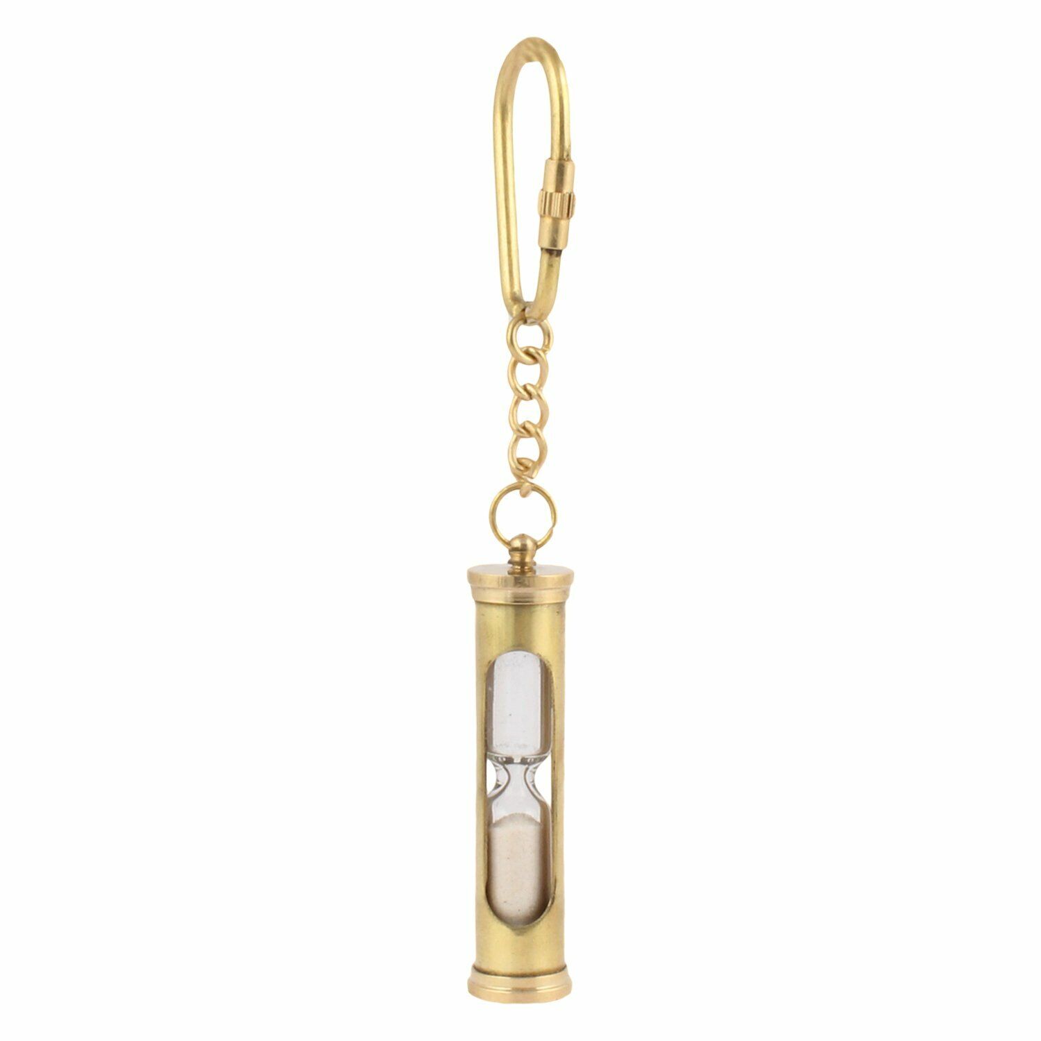 Antique Style Hourglass Keychain Made From Pure Brass  Worldwide
