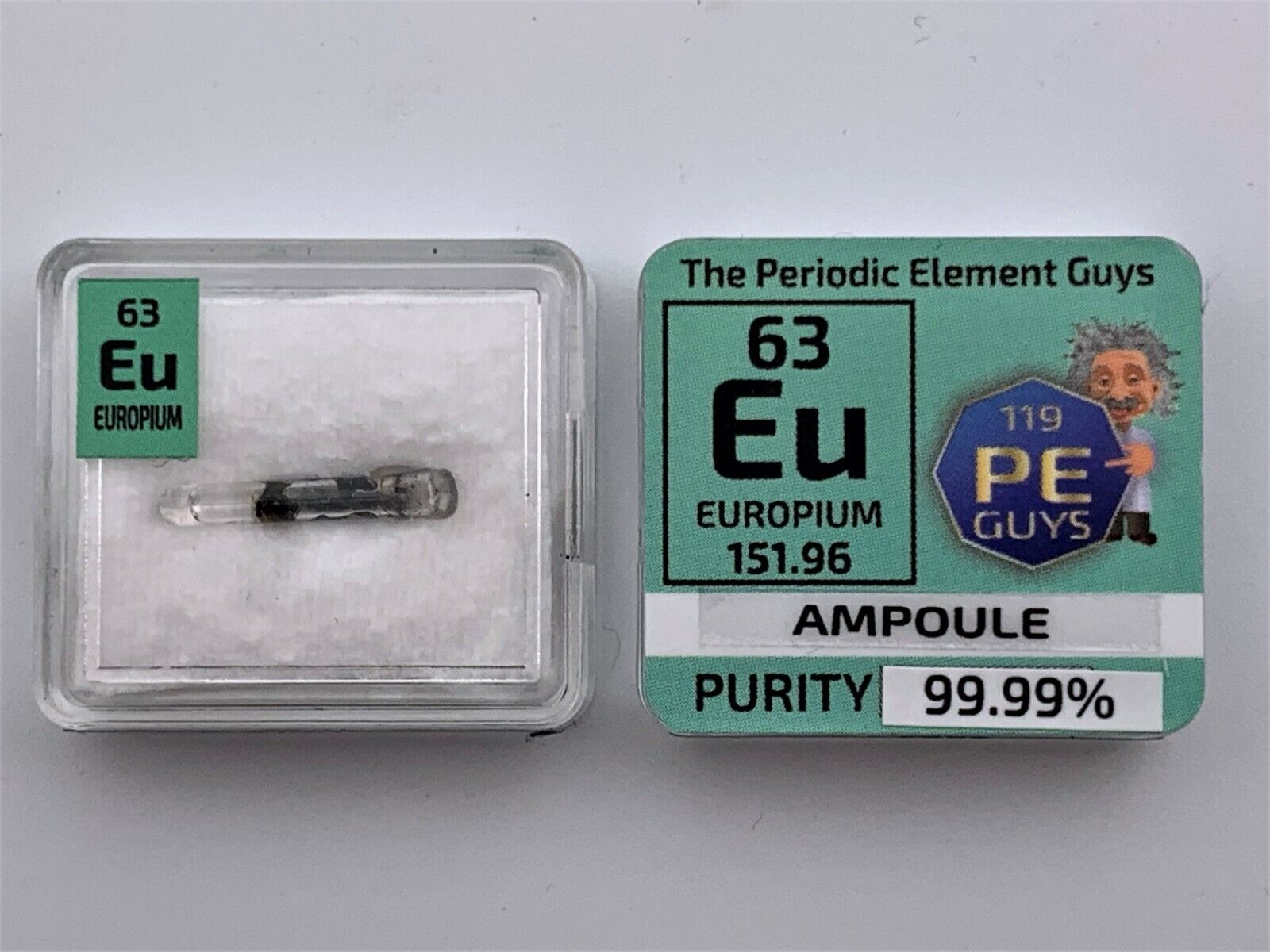 Europium Metal Rare Earth 99.99% Eu Element Sample Glass Ampoule Element Tile