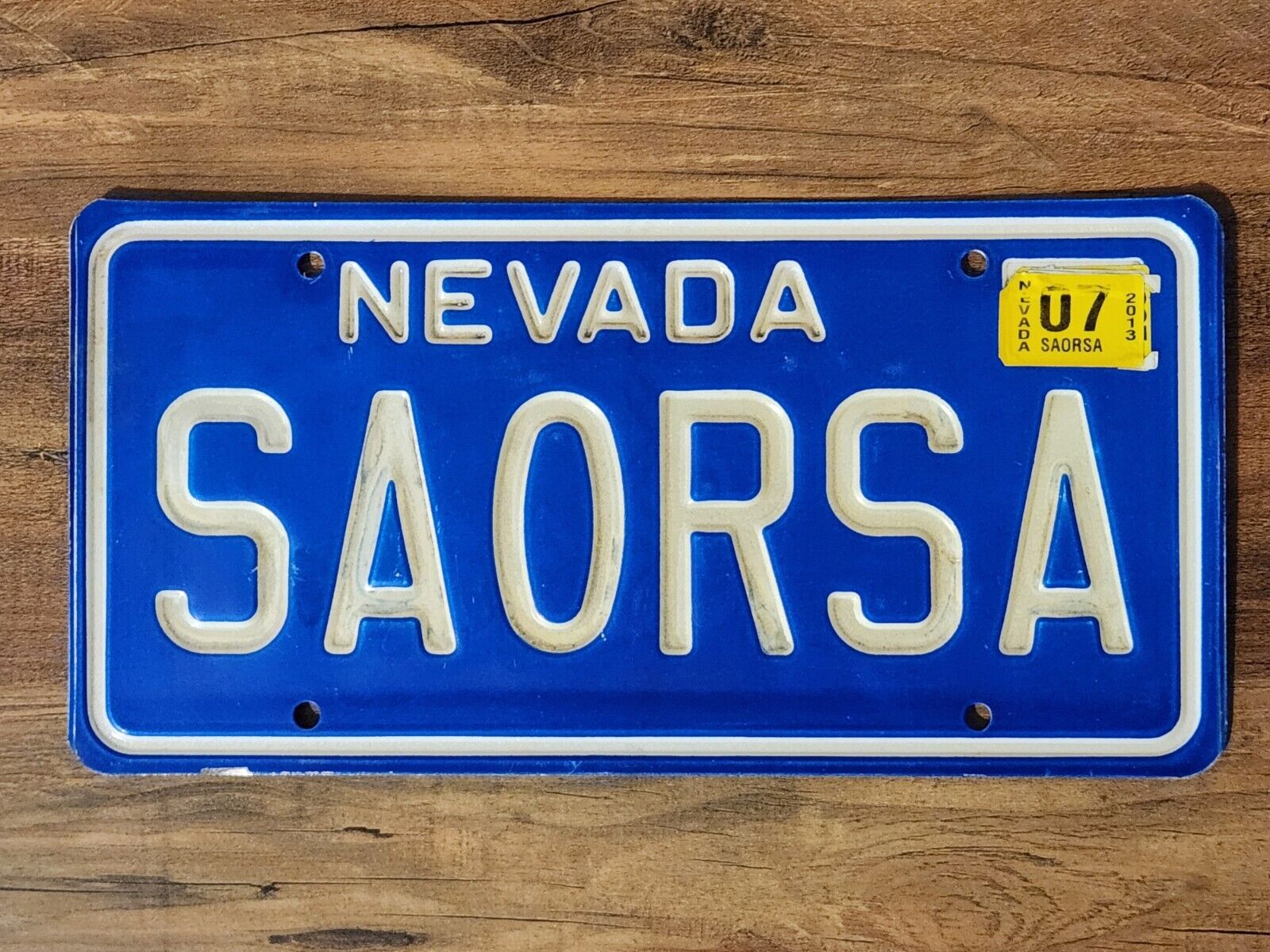 Nevada Vanity License Plate - NV - SAORSA