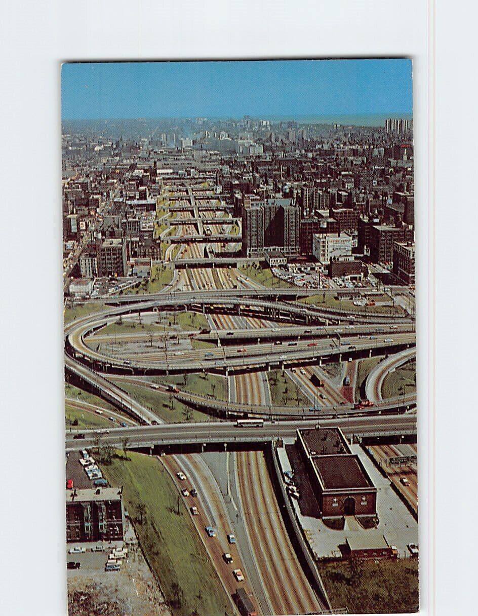 Postcard Aerial View of Dan Ryan Expressway Chicago Illinois USA