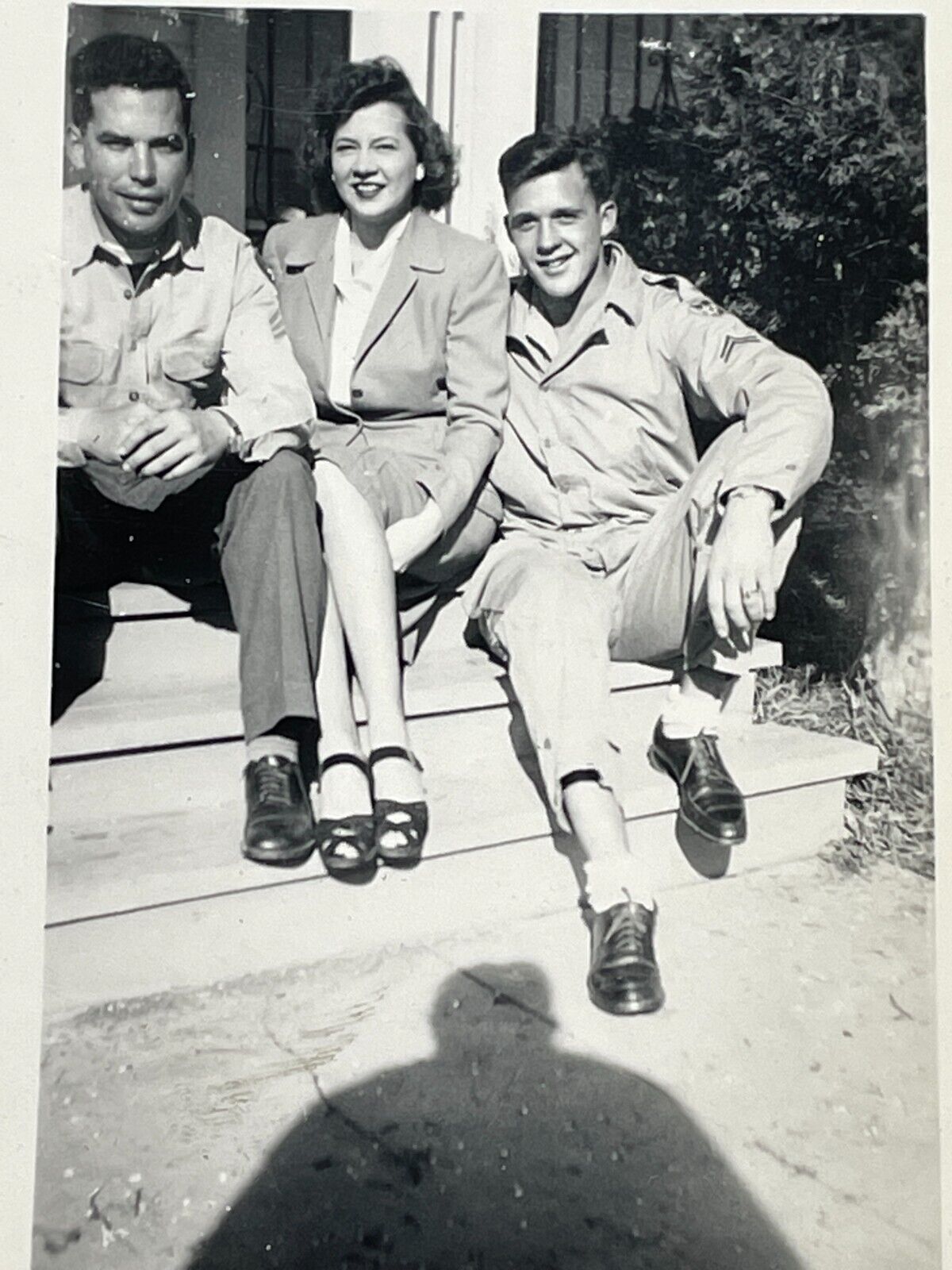 AZD Photograph Handsome Men Posing With Lovely Pretty Beautiful Woman 1946 Texas