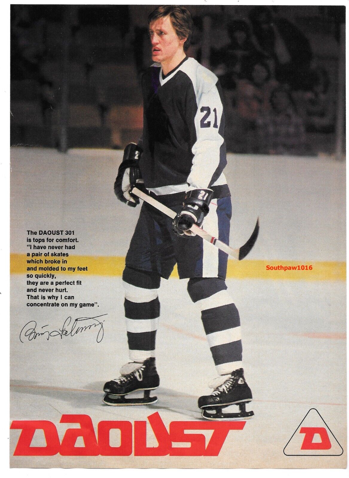 1979 Original Borje Salming Daoust 391 Hockey Skates Vintage Print Ad