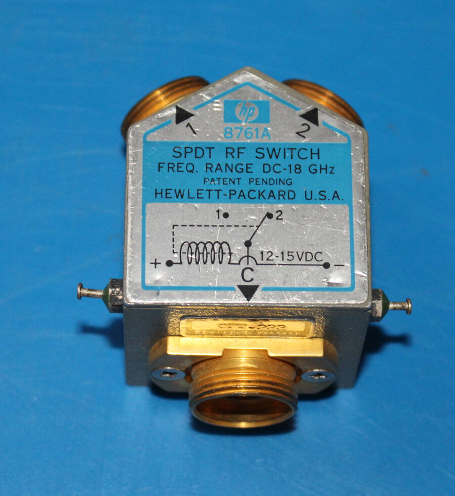 HP 8761A SPDT RF Coaxial Switch DC 18 GHz 12 to 15V Solenoid