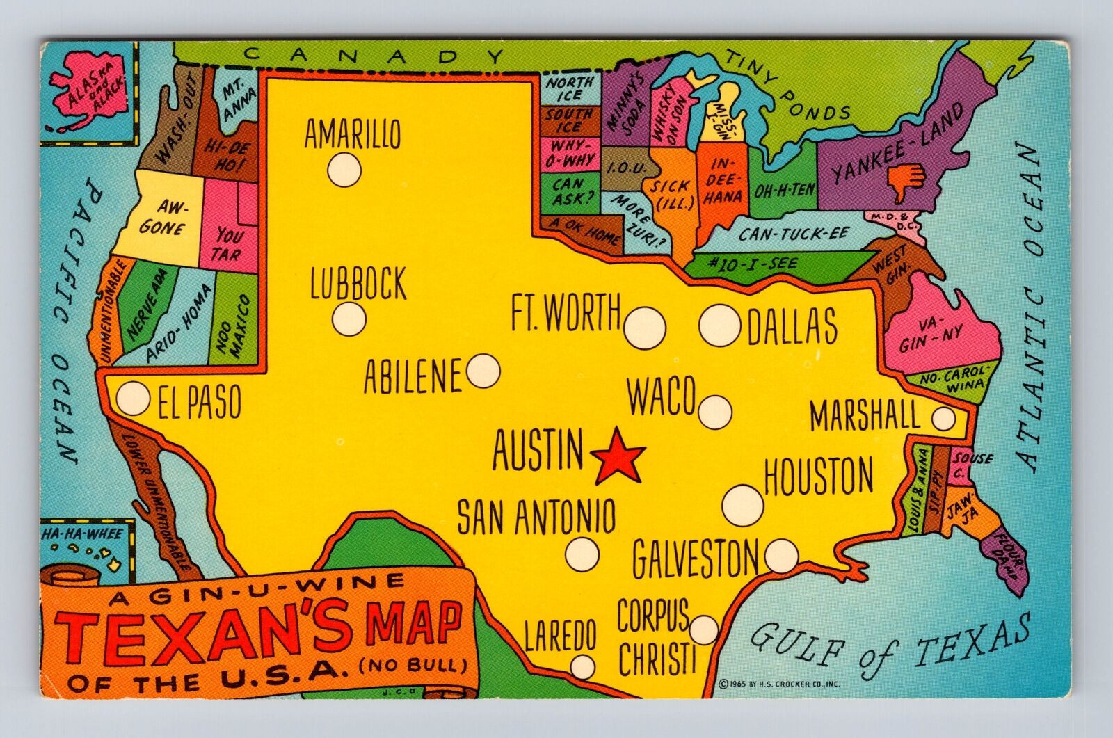 TX-Texas, Scenic Map Greetings, Antique, Vintage Souvenir Postcard