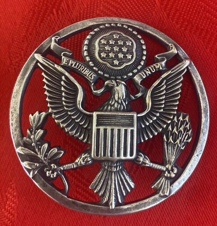 VTG Sterling Silver WWII Army Military Eagle Pin Screw Back/Push On 14g NS Meyer