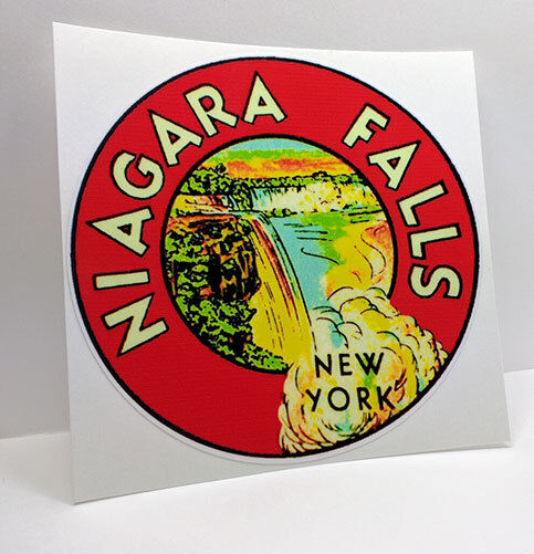 Niagara Falls New York Vintage Style Travel Decal / Vinyl Sticker, Luggage Label