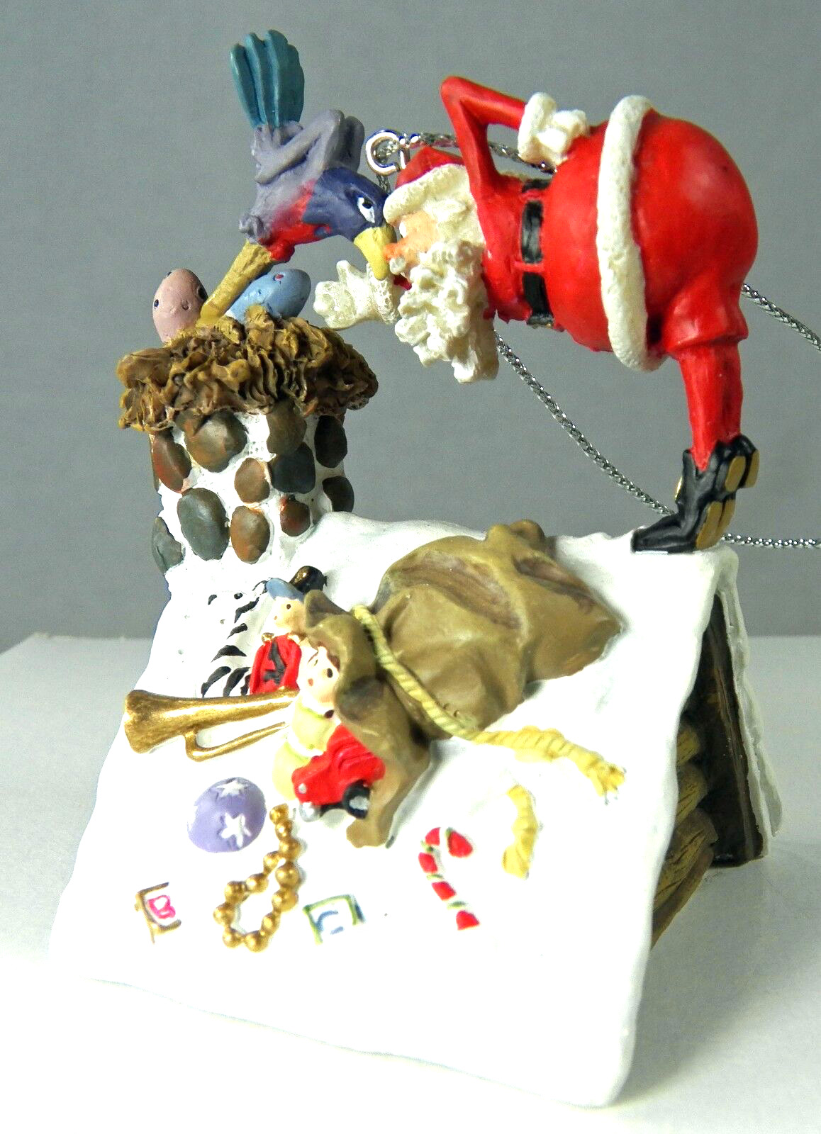 Rooftop Santas Bird Brain Comic Christmas Ornament D R Laird 2002 Reco 46311 Box