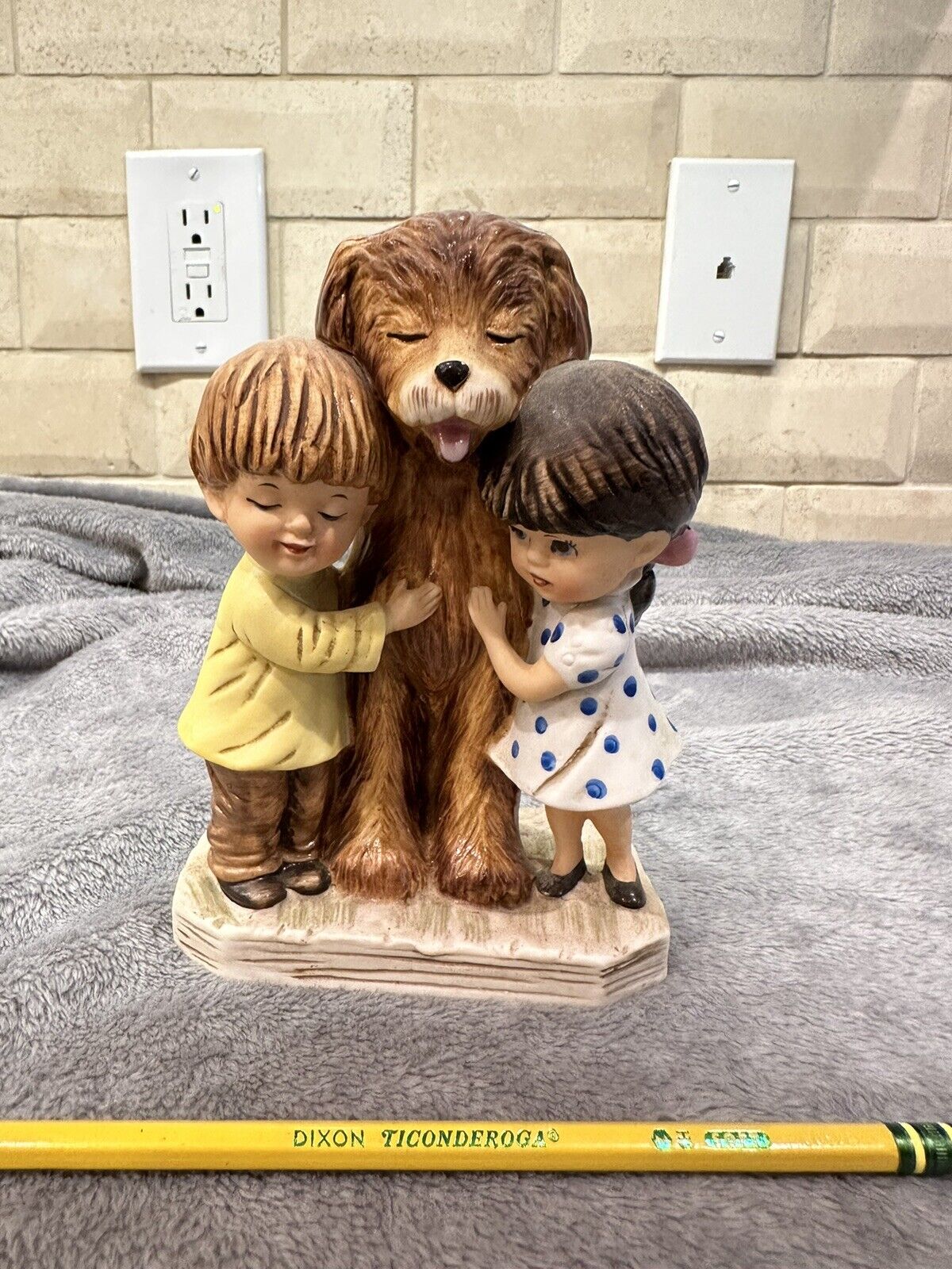 Vtg Moppets 1973 Fran Mar Figurine Boy Girl Dog Gorham Collectible Japan Kitschy