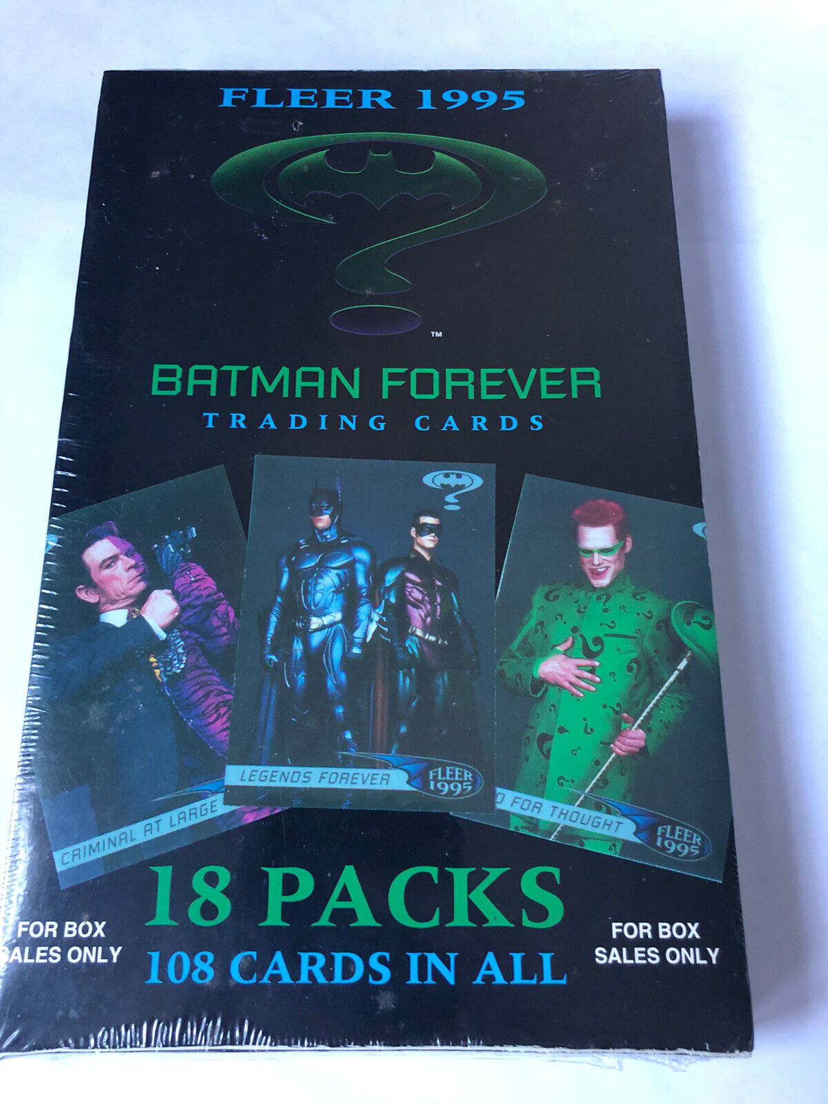 FLEER 1995 BATMAN FOREVER TRADING CARDS FACTORY SEALED BOX OF 18 PACKS RARE