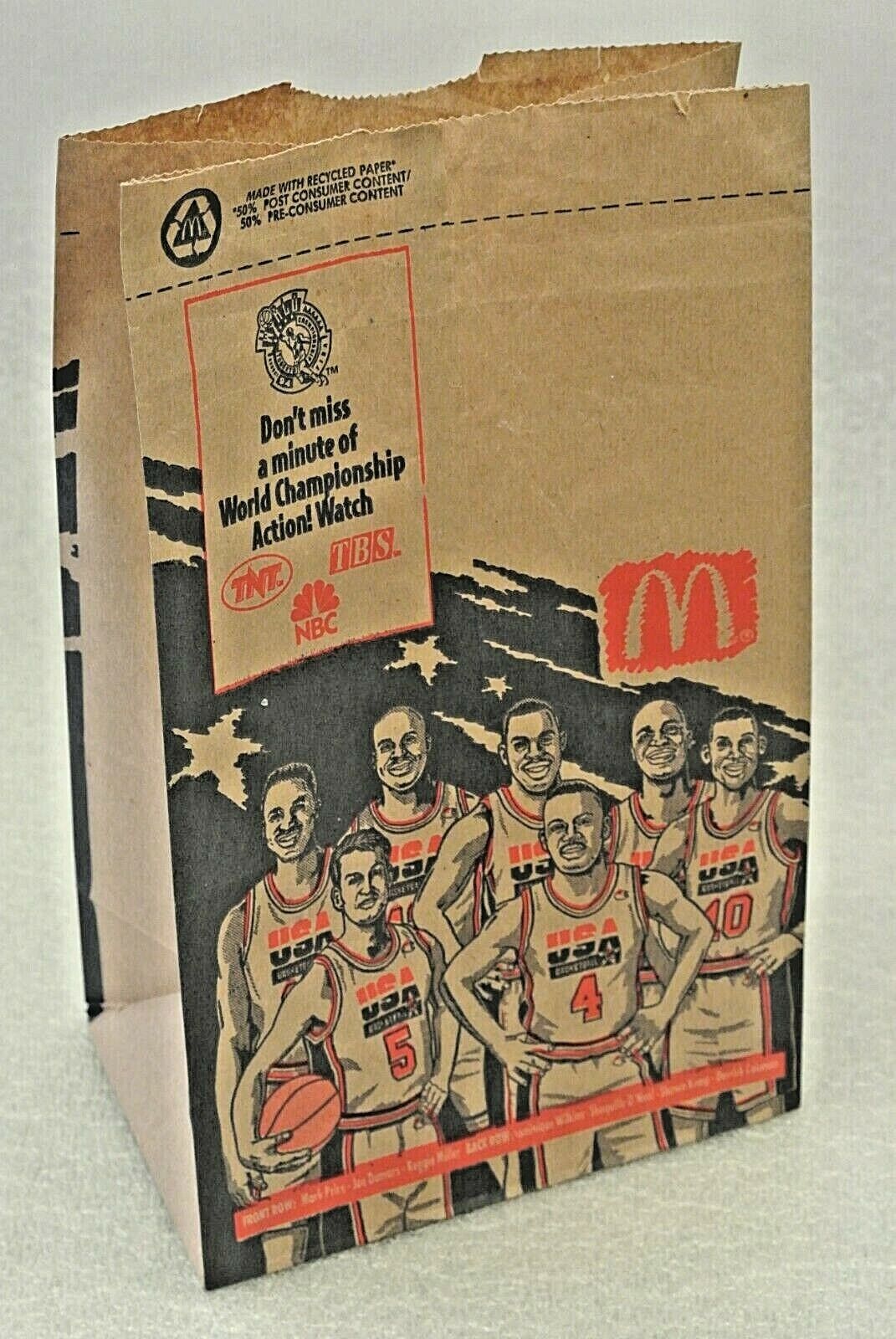 1994 McDonald\'s Paper Bag Ad FIBA World Champions USA Dream Team II Basketball
