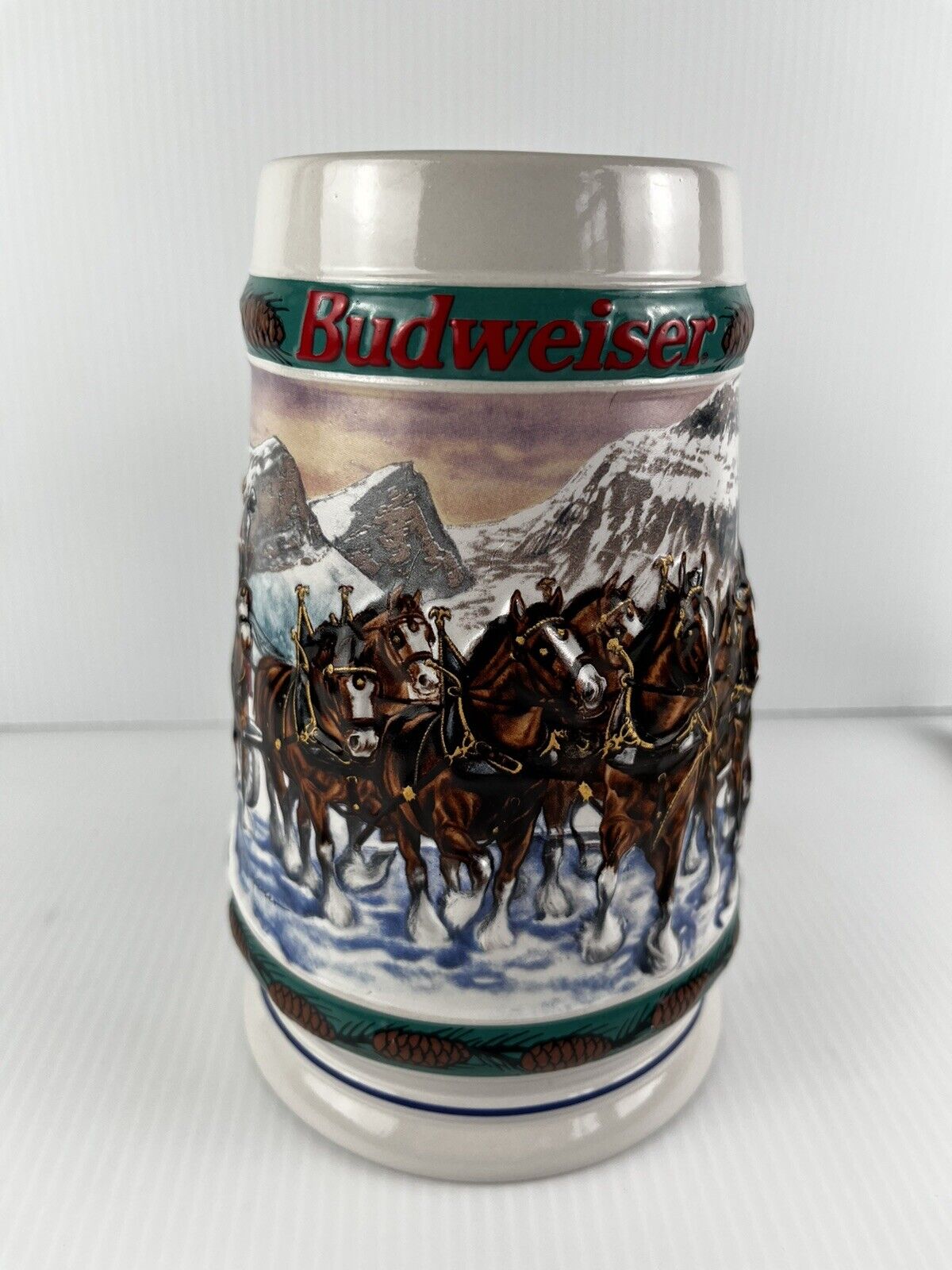 1993 BUDWEISER Holiday Beer Stein “Special Delivery” Anheuser Busch Clydesdale
