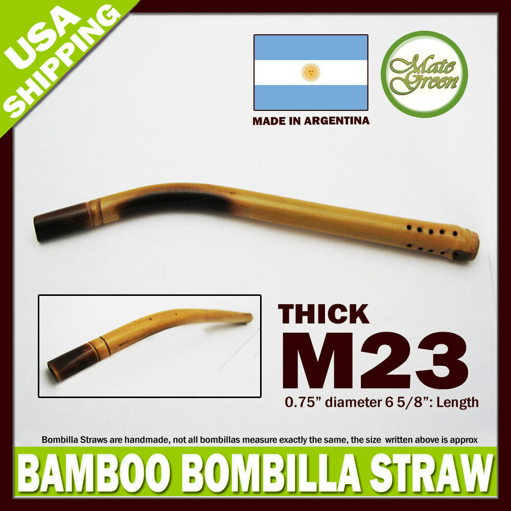 Bamboo Cane Yerba Mate Tea Bombilla Gourd Drinking Straw Artisan Argentina M23