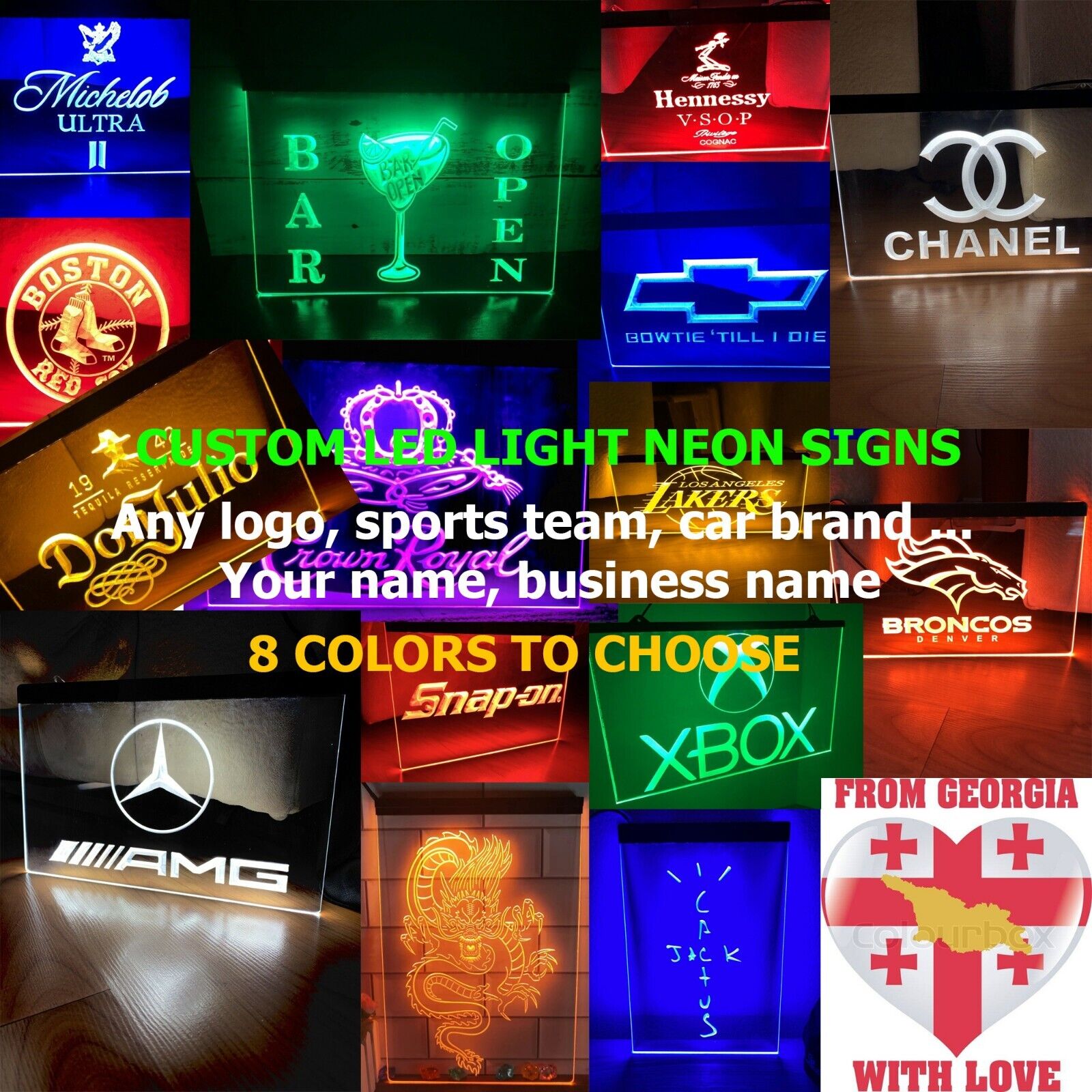 Custom Logo BRANDNAME Sport TEAM Your Name or Text for bar LED Light Neon Sign
