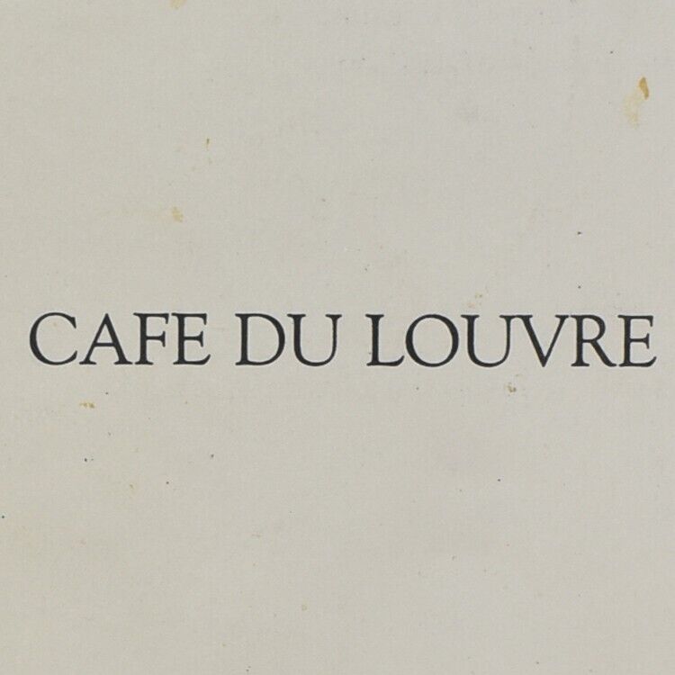 Vintage 1989 Le Cafe Du Louvre Restaurant Bar Menu Paris France