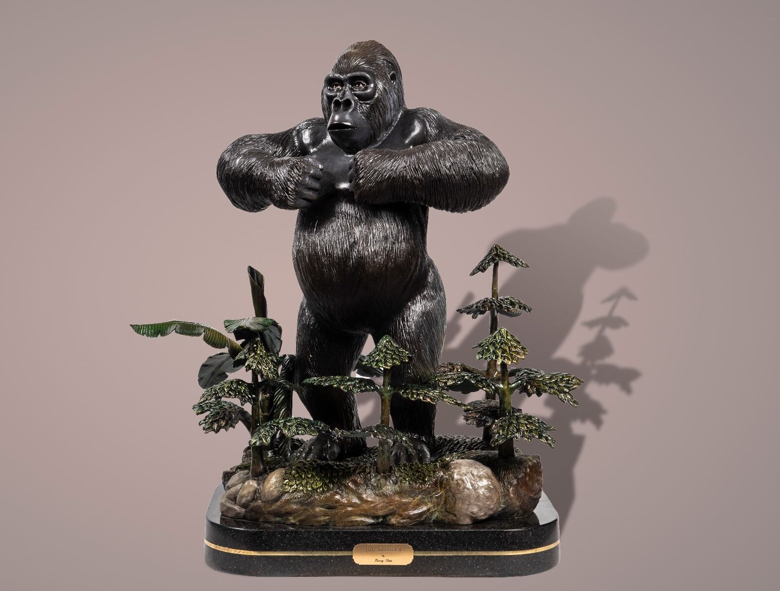 * Silverback Gorilla Bronze Sculpture King Kong Figurina‏ Statue Limited Edition