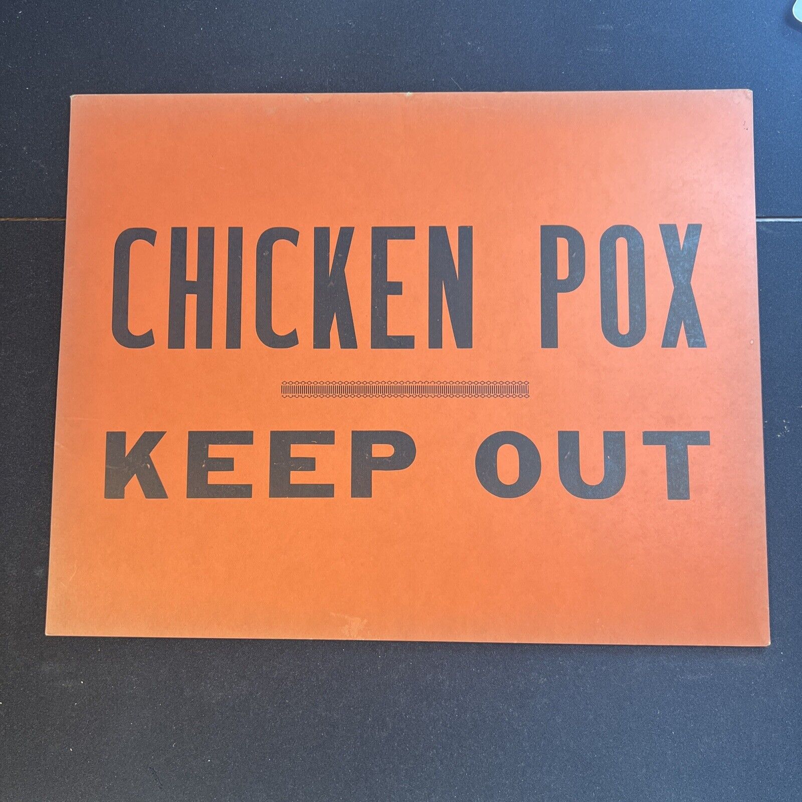 1930s Board of Health Infectious Disease Sign Card WARNING Chicken Pox Plague