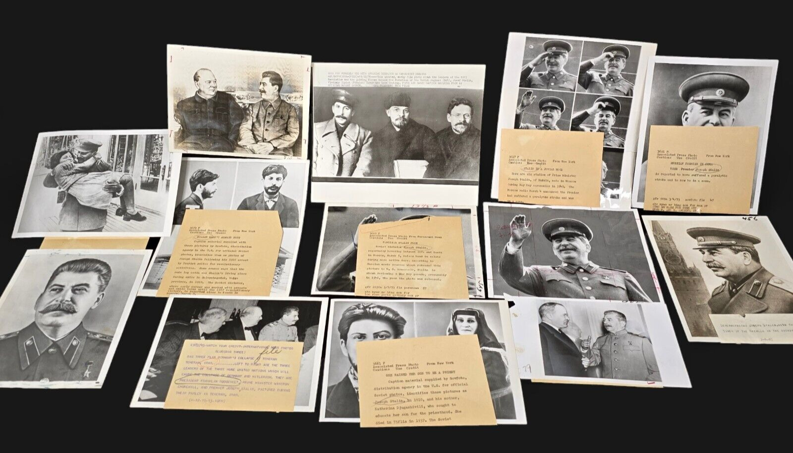 13 vintage AP Accociated press photos of Joseph Stalin