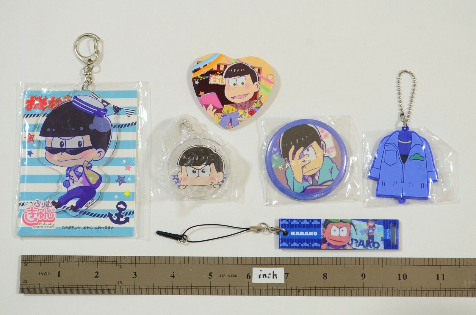 Osomatsu san KARAMATSU Lot Set Keychain Pin button badge Japan Anime /o220