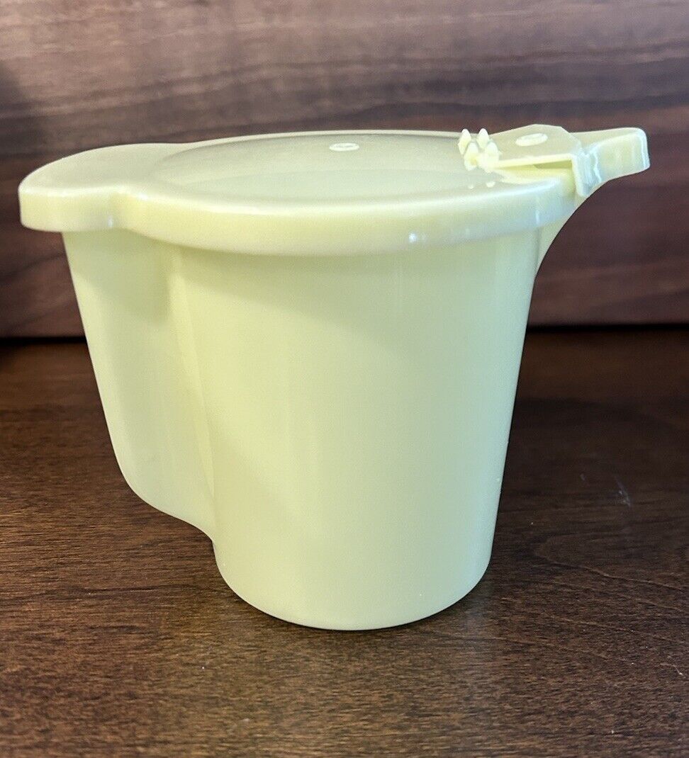VTG Tupperware Creamer Sugar 574-4 & 575-3 Container Flip Lid Dispenser Yellow