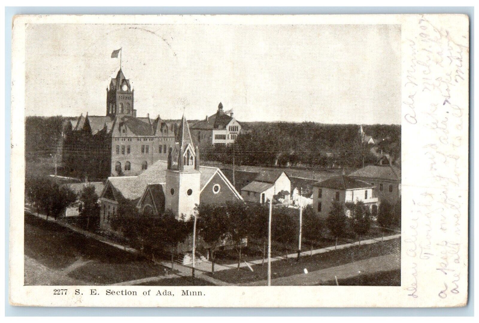 1907 S.E. Section Exterior View Building Ada Minnesota Vintage Antique Postcard