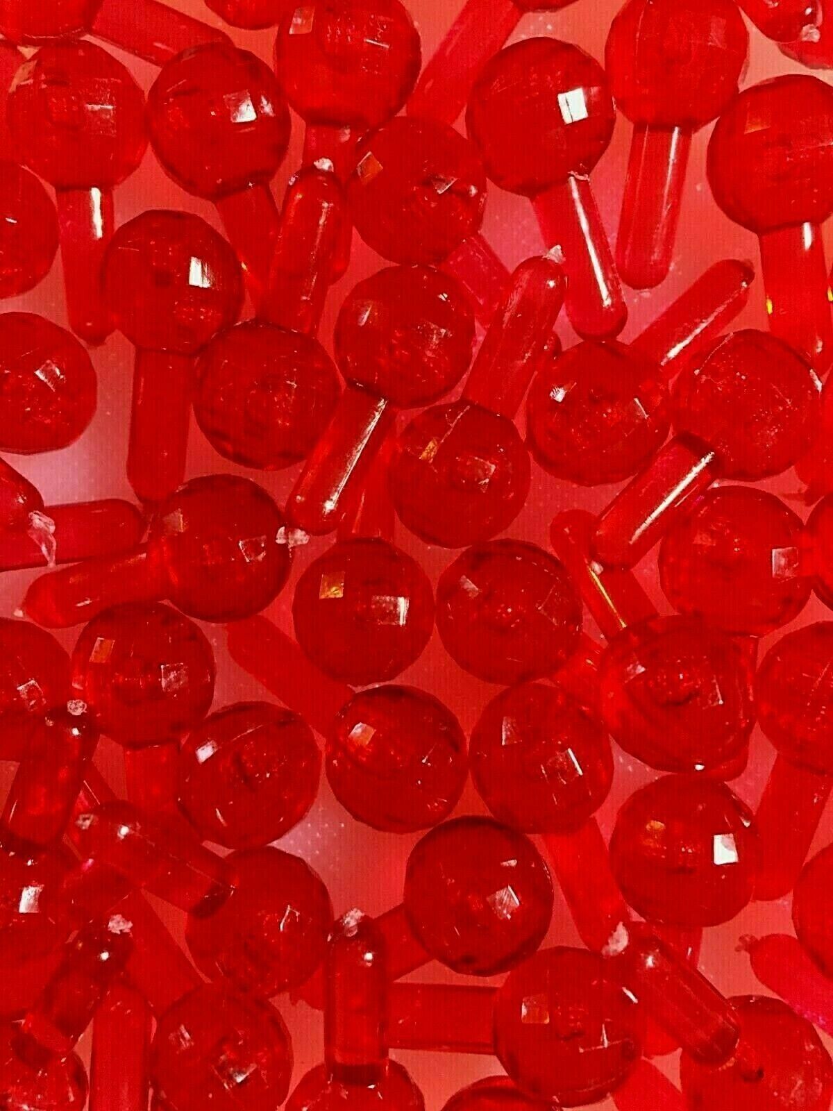 100 RED LARGE GLOBE BULBS Ceramic Christmas Tree Lights Faceted