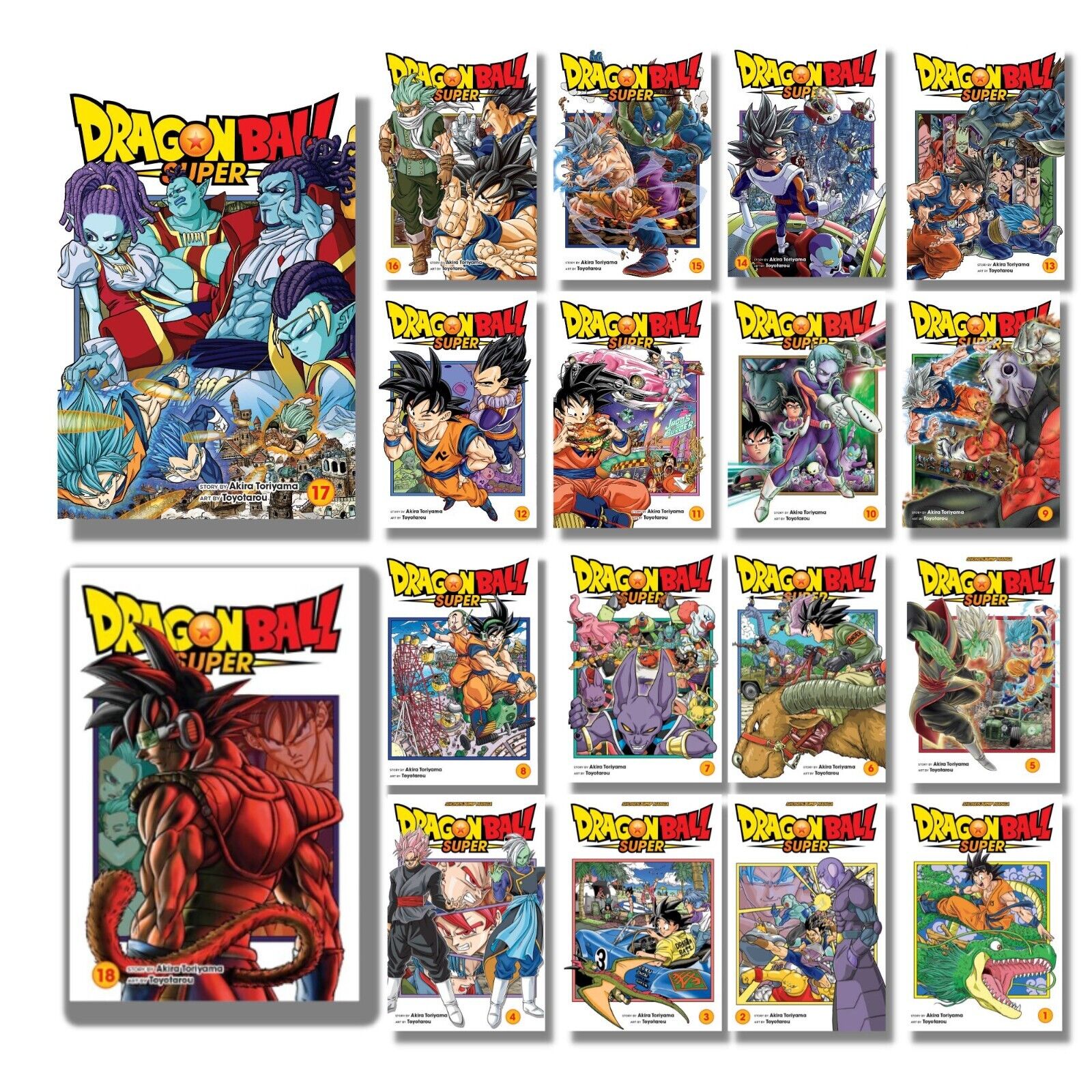 Dragon Ball Super Vol. 1-18 Set English Manga - With Action Figure - Brand New