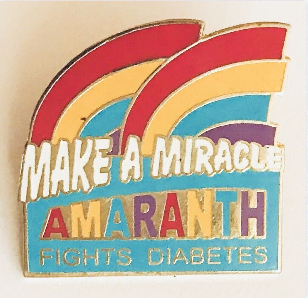 Make A Miracle Amaranth Fights Diabetes Rainbow Pin Badge Charity Vintage (R12)