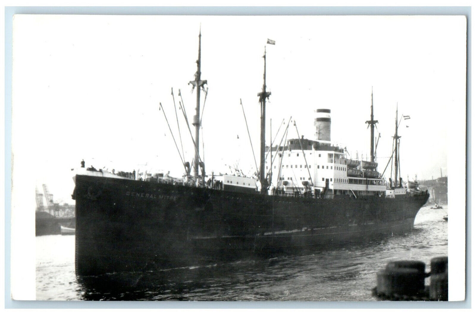 RPPC Photo Postcard View of General Mitre Steamship 1920 Unposted Antique