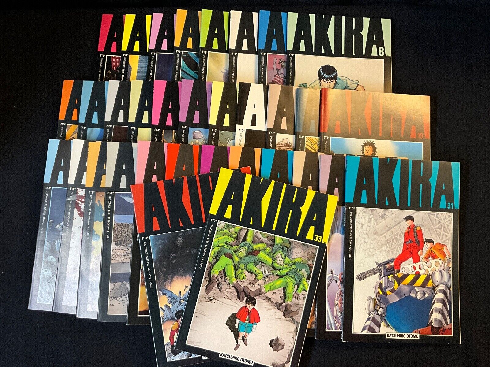 Akira #1-33, Katsuhiro Otomo, Marvel/Epic Comics Series, 1988, 1st prints