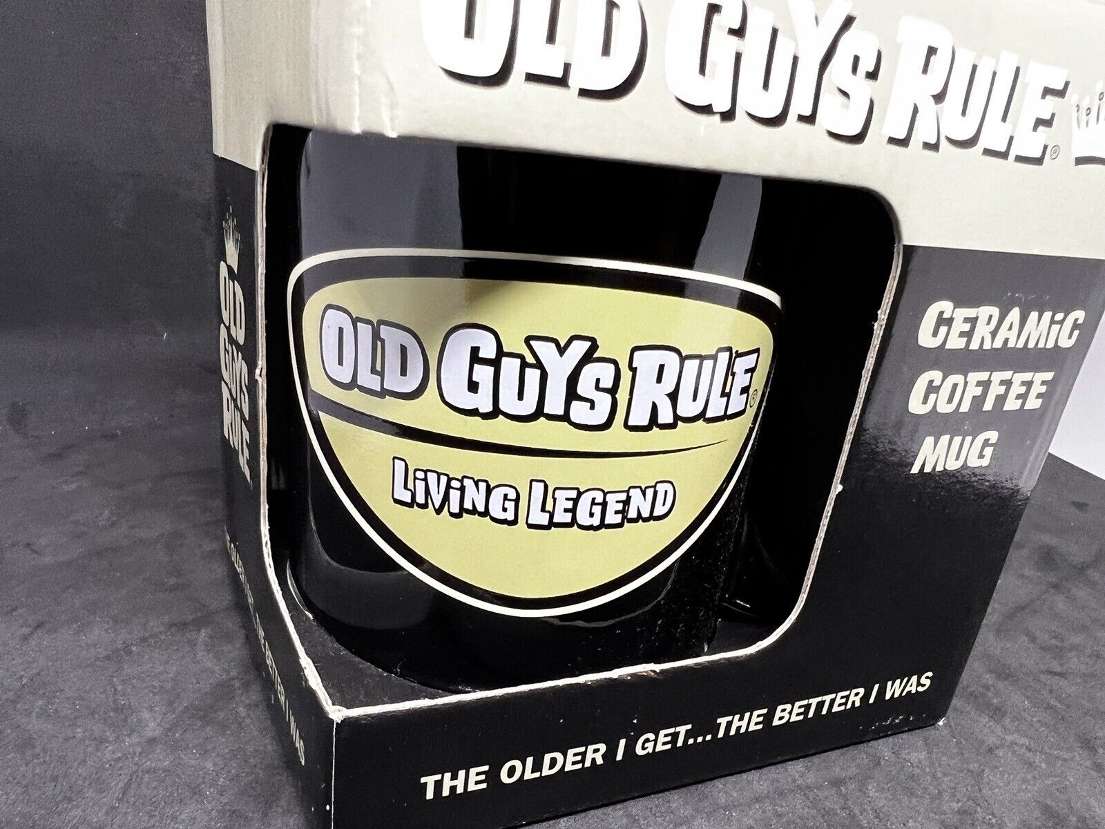 OLD GUYS RULE Ceramic Coffee Mug LIVING LEGEND Black 