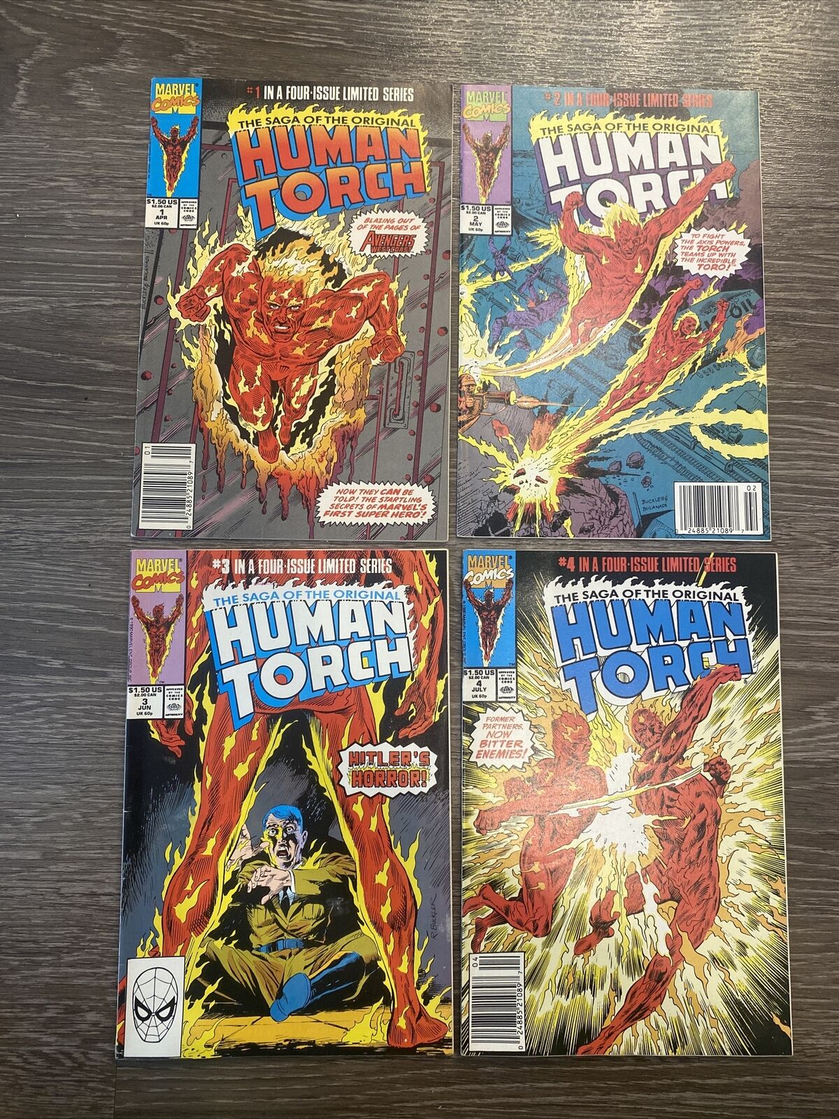 The Saga of the Original Human Torch #1-4 Complete Set (Marvel Comics 1990) VF